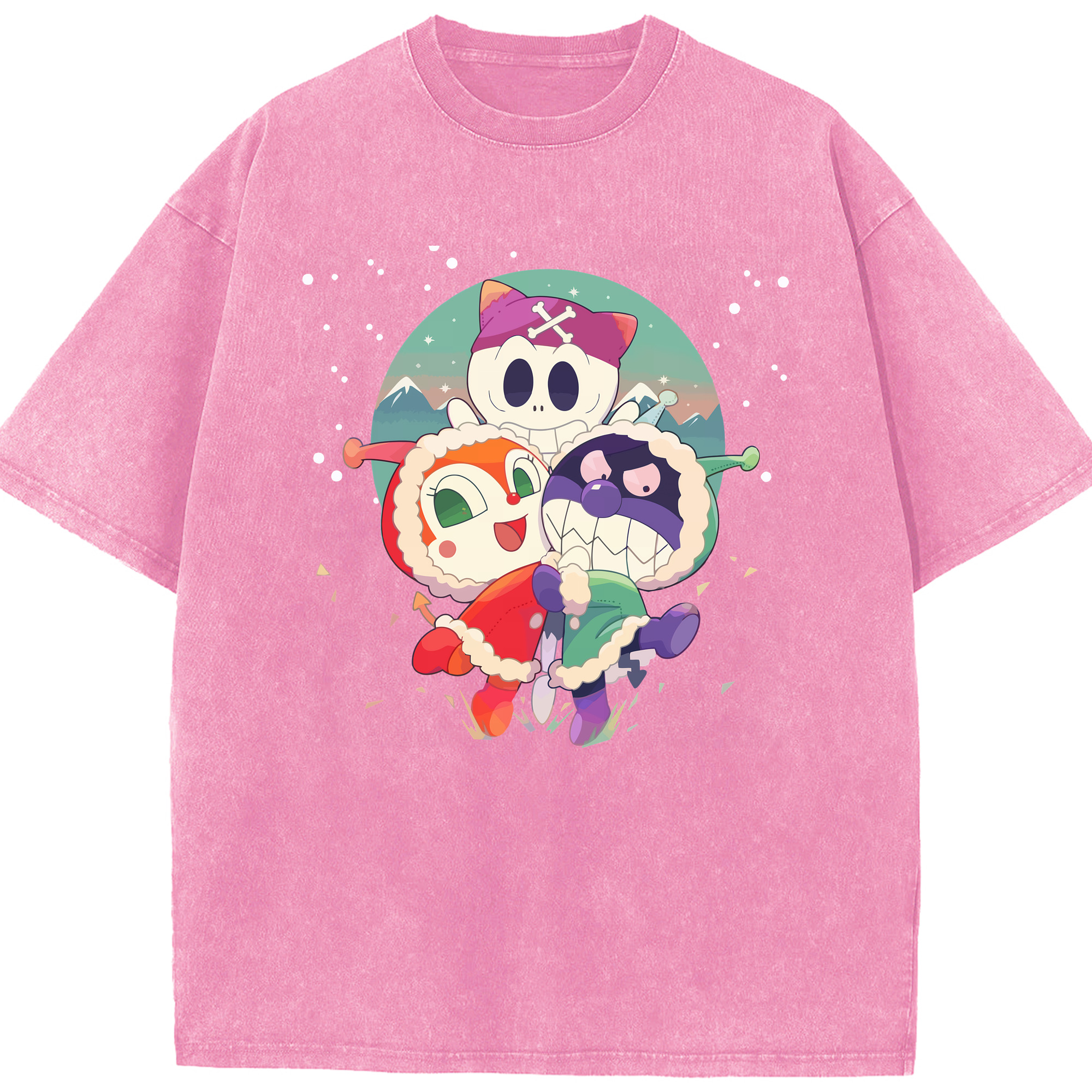 （画像用） アンパンマン Anpanman 綿100% ヴィンテージ風 半袖Tシャツ（フロントプリント）